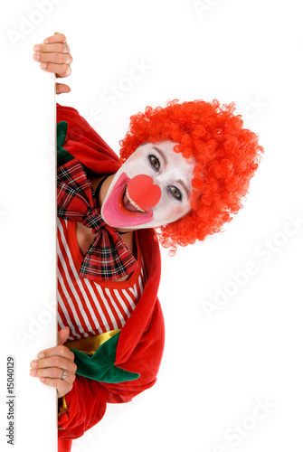 Obraz na plátne Female holiday clown