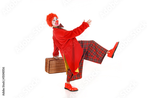 Obraz na plátně Female holiday clown