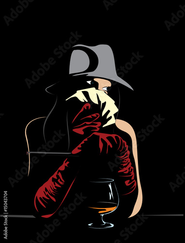 Vector. A series of images of young and beautiful girls.
