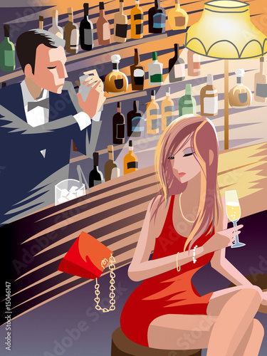 カウンターの女性