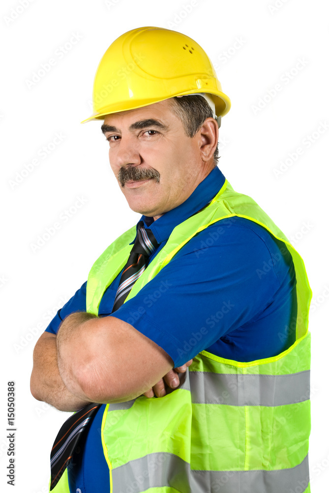 Mature architect man with hard hat Mature architect man with hard hat