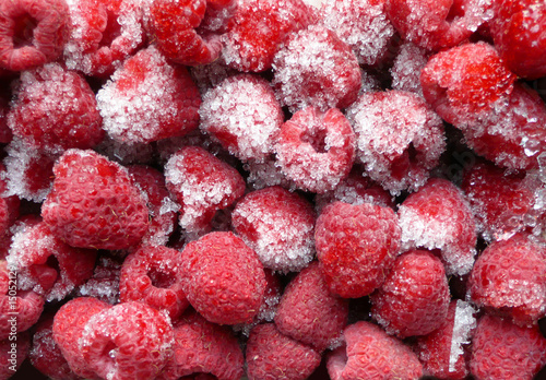 frozen raspberries photo