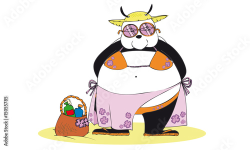 Panda on the beach