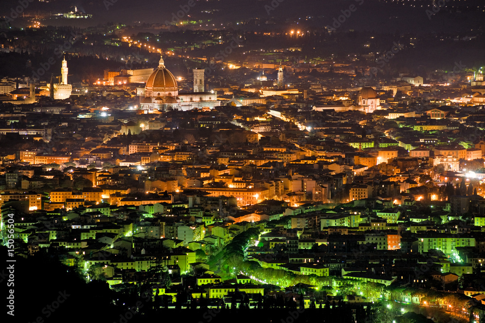 Night view of Florence from Fiesole.