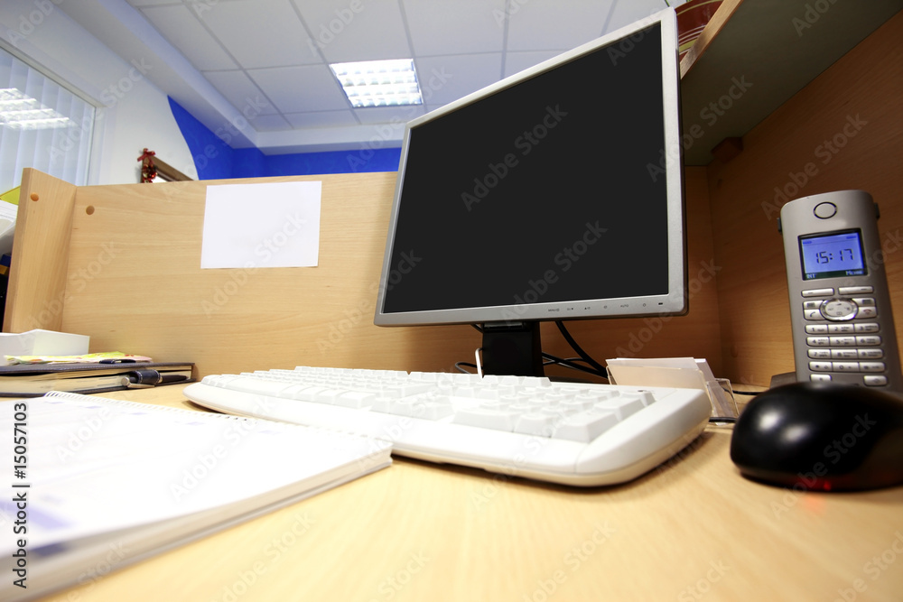 Office work place with computer Office work place with computer