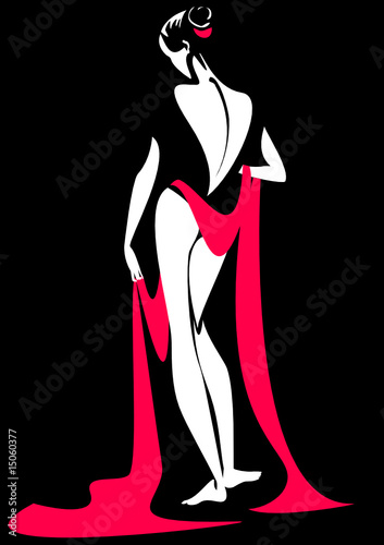 Drapery red