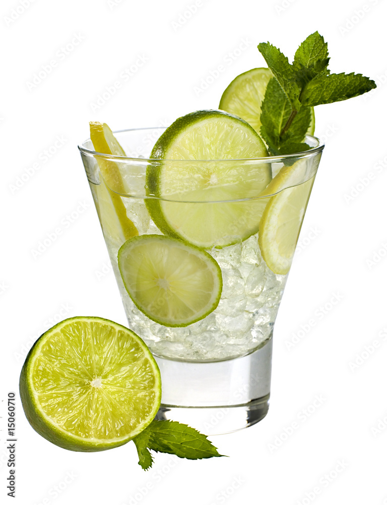 cocktail with lime cocktail with lime