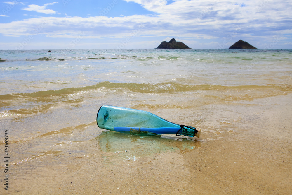 glass bottle with a message inside floats to shore glass bottle with a message inside floats to shore