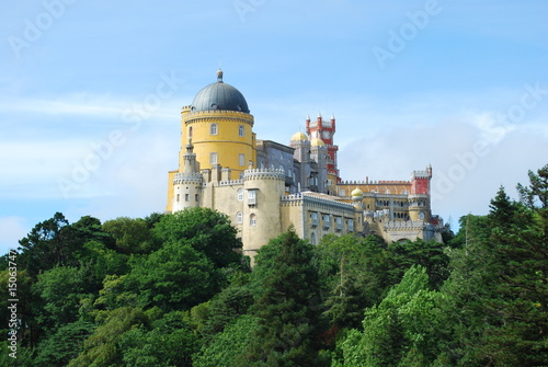 Colorful Palace of Pena landscape view in Sintra, Portugal. photo