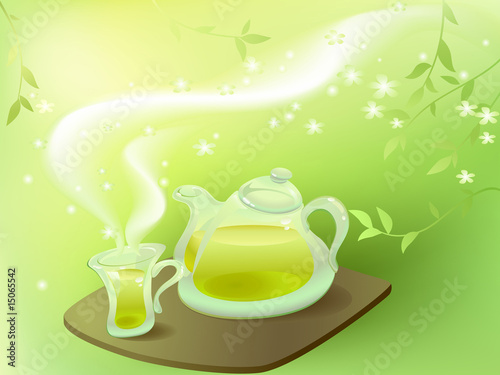 Green tea in the morning