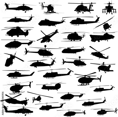 helicopter all vector silhouettes