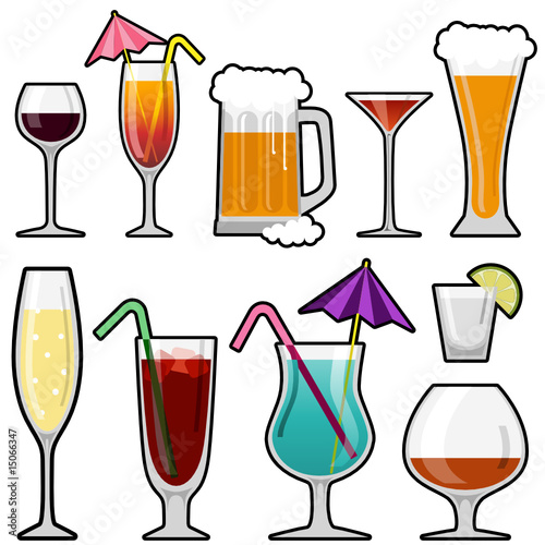 alcohol drink icon set