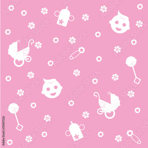 seamless pink baby pattern