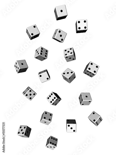 Fallende Würfel Weiss/Schwarz