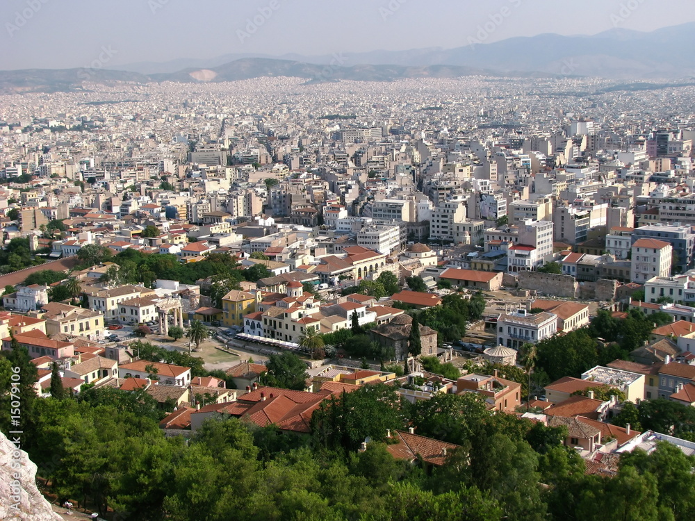 vue panoramique d'Athènes en Grèce