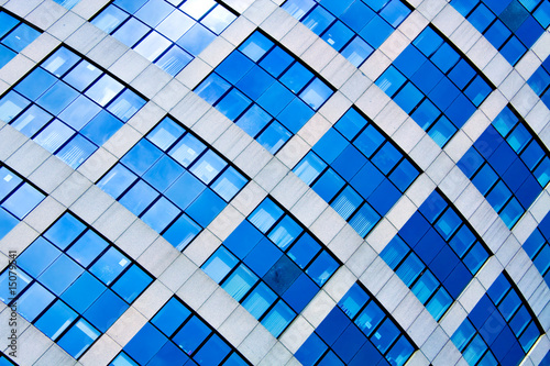 Blue abstract diagonal crop of modern office