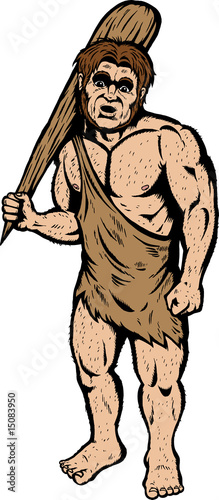 Caveman looking very confused.