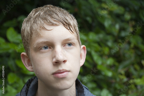 Wet Teenage Boy in the Woods © amelie