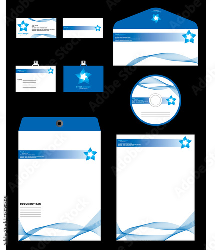 Template vector Identity with blank, envelope and visiting card