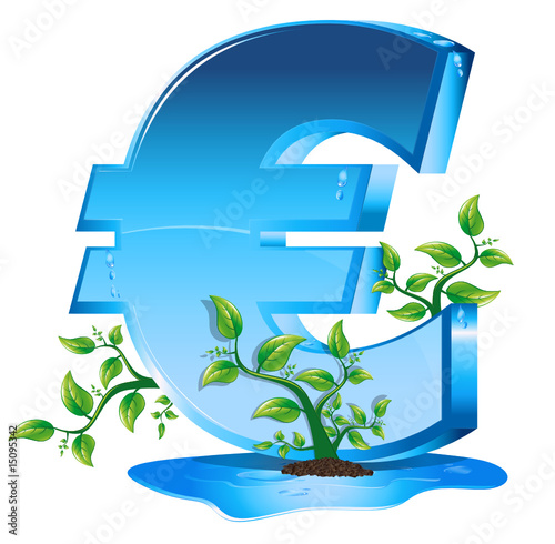 Logo euro bleu  Développement Durable 3 plantes