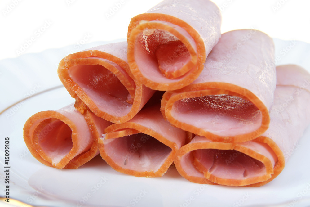 Ham rolled up.