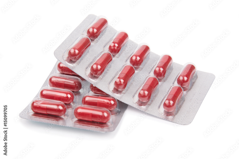 pills isolated on white background
