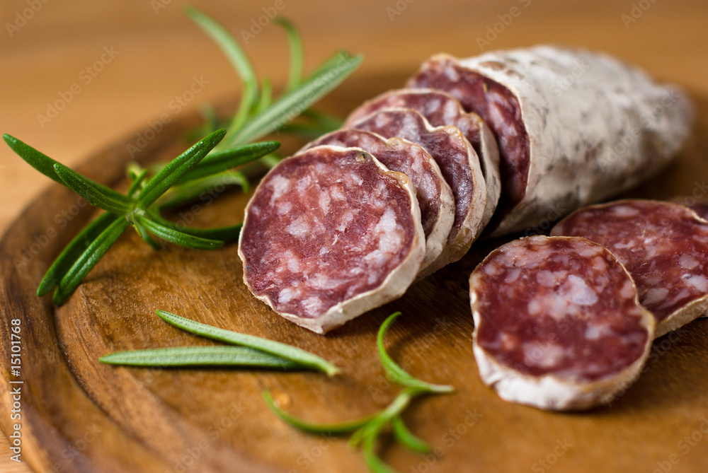 French Salami with fresh Rosemary