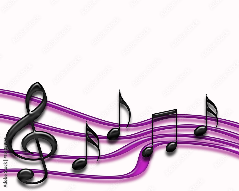 Naklejka premium Purple musical bars