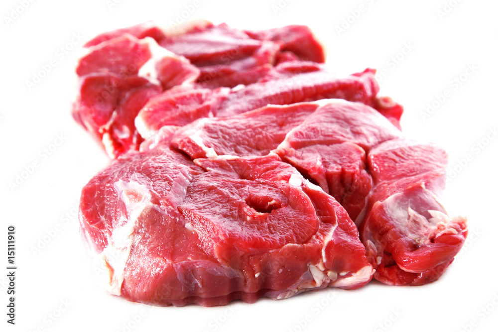 fresh beef isolated on white