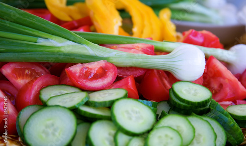 Fresh vegetables prepared for salad