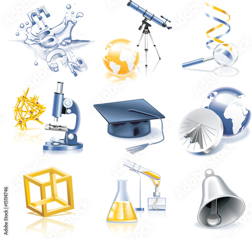 Vector science and education icon set