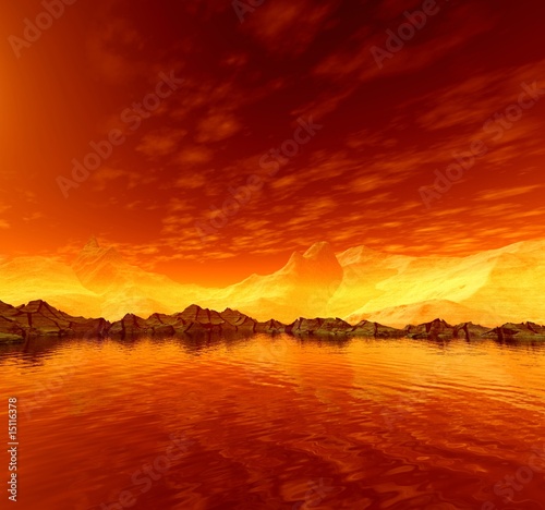 Sunset on a sea