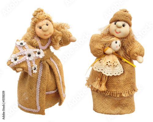 Fotografie, Obraz Two fabric dolls