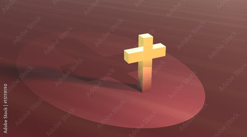 Obraz premium gold cross