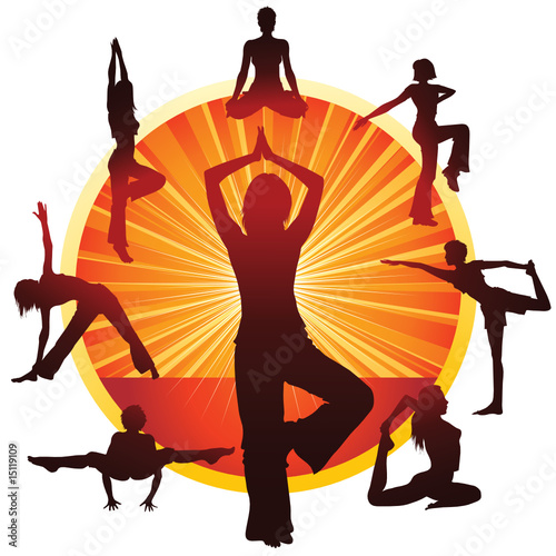 Young slim woman doing yoga gymnastics on the seacoast