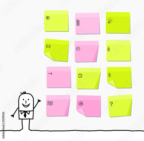 homme & postits