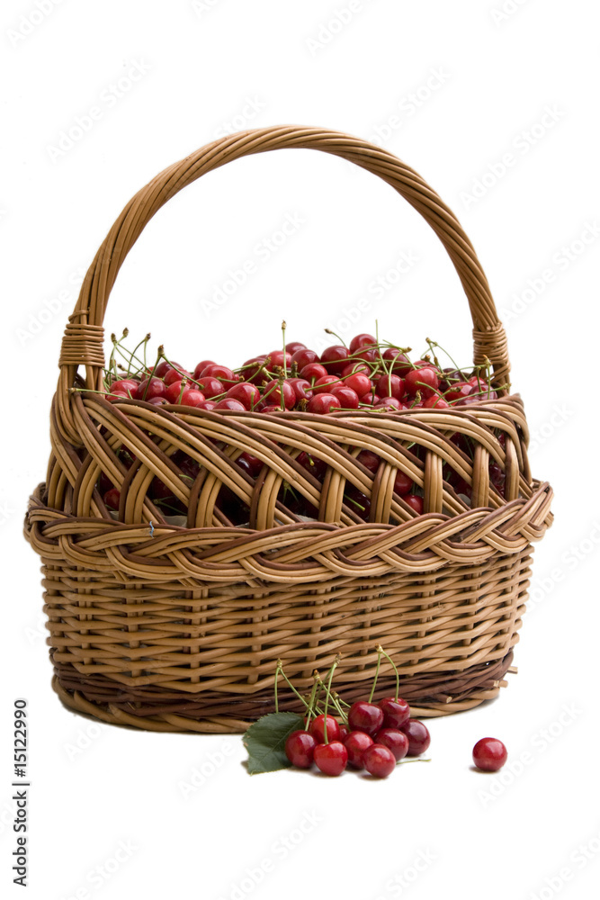 Basket with cherries Basket with cherries