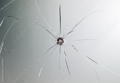Broken car glass of windscreen