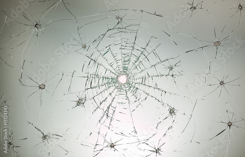 Broken car glass of windscreen