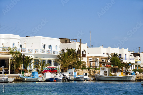 harbor port in typical cyclades greek island antiparos cyclades