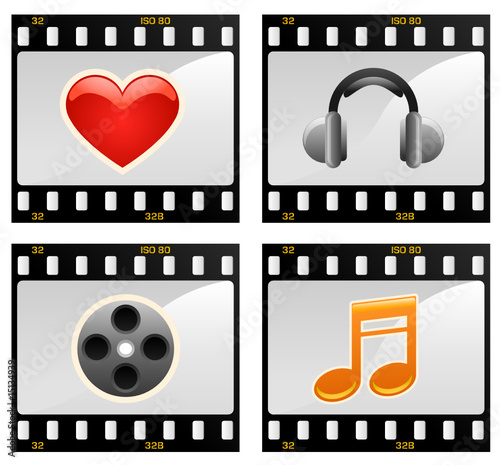 film with symbols vector
