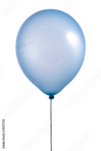 Blue balloon on white background