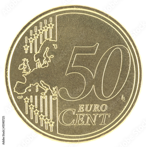 Uncirculated 50 Eurocent new map photo