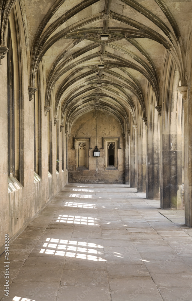colonnade in St. John's college, Cambridge, UK