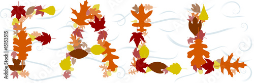 "FALL" of vector leaves and swirly wind
