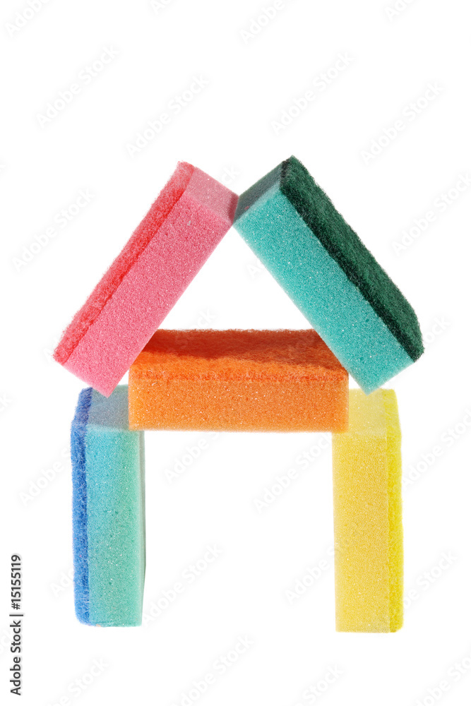 heap of coloured bath sponge, sponge heap of coloured bath sponge, sponge