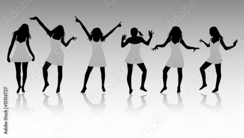 Dancing people silhouettes 2