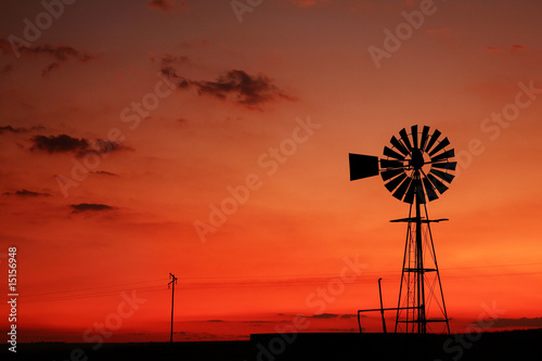 Solitary Windmill at sunset