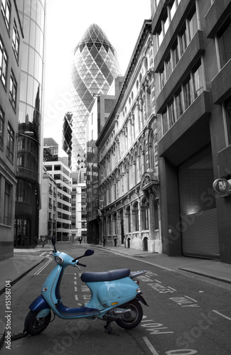 London - scooter and swiss re tower