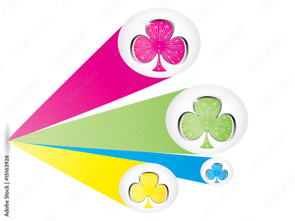 colorful casino elements clover vector illustration